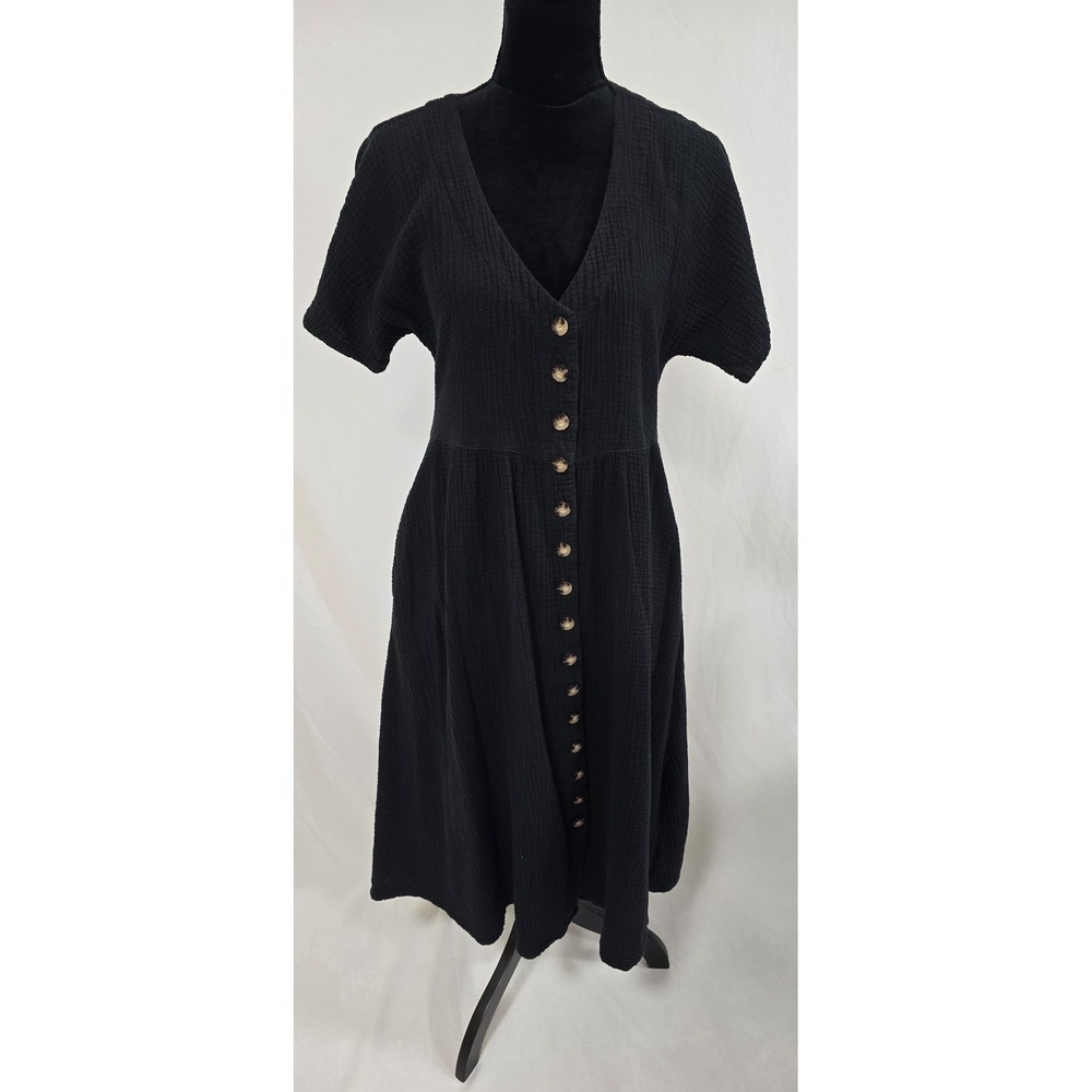 Madewell Lightspun women S button front midi dress gauzy, pockets, lagenlook - Picture 3 of 8